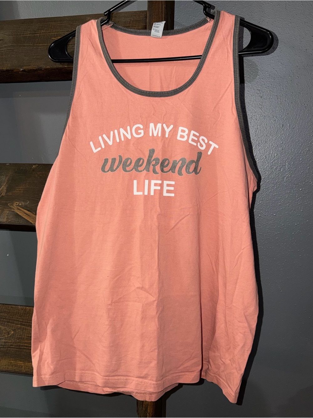 Living My Best Weekend Life Coral Tank Top